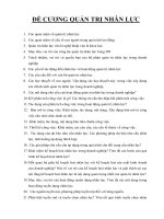 ĐỀ CƯƠNG MÔN QUẢN TRỊ NHÂN LỰC