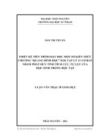 thiết kế tiến trình dạy học một số kiến thức chương quang hình học sgk vật lý 11 cơ bản nhằm phát huy tính tích cực, tự lực của học sinh trong học tập