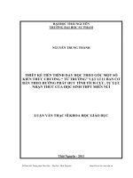 thiết kế tiến trình dạy học theo góc một số kiến thức chương từ trường (vật lí 11- ban cơ bản) theo hướng phát huy tính tích cực, tự lực nhận thức của học sinh thpt miền núi