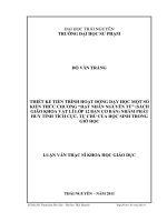 thiết kế tiến trình hoạt động dạy học một số kiến thức thuộc chương hạt nhân nguyên tử (sgk vật lí 12-ban cơ bản) nhằm phát huy tính tích cực, tự chủ của học sinh trong giờ học