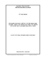 tích hợp giáo dục những vấn đề khoa học xã hội - nhân văn trong dạy học tác phẩm văn xuôi việt nam hiện đại lớp 11 thpt