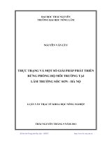 Thực trạng và một số giải pháp phát triển rừng phòng hộ môi trường tại lâm trường sóc sơn – hà nội