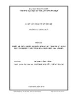 thiết kế điều khiển bộ biến đổi dc - dc tăng áp sử dụng phương pháp tuyến tính hóa nhờ phản hồi vào ra