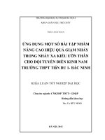Ứng dụng một số bài tập nhằm nâng cao hiệu quả giậm nhảy trong nhảy xa kiểu ưỡn thân cho đội tuyển điền kinh nam trường THPT Tiên Du 1, Bắc Ninh