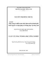 thực trạng ô nhiễm nước thải chăn nuôi tại thành phố thái nguyên và biện pháp xử lí bằng thực vật thủy sinh