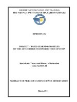 PROJECT – BASED LEARNING MODULES OF THE AUTOMOTIVE TECHNOLOGY OCCUPATION