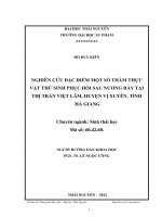 nghiên cứu đặc điểm một số thảm thực vật thứ sinh phục hồi sau nương rẫy tại thị trấn việt lâm, huyện vị xuyên, tỉnh hà giang