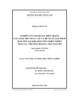 nghiên cứu đánh giá hiện trạng các loài thú nguy cấp và đề xuất giải pháp bảo tồn tại khu bảo tồn thiên nhiên thần sa-phượng hoàng