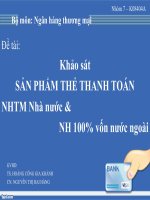 Khảo sát SẢN PHẨM THẺ THANH TOÁN