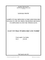 nghiên cứu đặc điểm sinh vật học (sinh thái) một số cây chủ yếu trong thành phần men rượu của đồng bào các dân tộc tỉnh hà giang