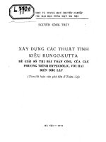xây dựng các thuật tính kiểu rungơ-kutta để giải số trị bài toán côsi, của các phương trình hypecbôlic, với hai biến độc lập
