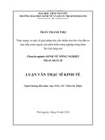 thực trạng và một số giải pháp chủ yếu nhằm thu hút vốn đầu tư trực tiếp nước ngoài cho phát triển nông nghiệp nông thôn tại tỉnh lạng sơn