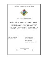 phân tích hiệu quả hoạt động kinh doanh của ngân hàng NN  PTNT huyện lấp vò tỉnh đồng tháp .doc