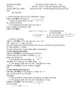 Đề thi thử Tốt Nghiệp THPT môn Toán