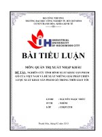 NGHIÊN cứu TÌNH HÌNH XUẤT KHẨU sản PHẨM gỗ của VIỆT NAM và đề XUẤT NHỮNG GIẢI PHÁP CHIẾN lược XUẤT KHẨU sản PHẨM gỗ TRONG THỜI GIAN tới