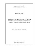 nghiên cứu đặc điểm cấu trúc và tái sinh tự nhiên dưới tán rừng trồng tại hai xã an bá và hữu sản, sơn động, bắc giang