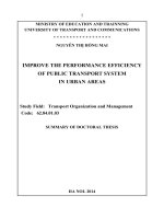 IMPROVE THE PERFORMANCE EFFICIENCY OF PUBLIC TRANSPORT SYSTEM IN URBAN AREAS