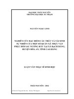 nghiên cứu đặc điểm cấu trúc và tái sinh tự nhiện của một số quần xã thực vật phục hồi sau nương rẫy tại xã bạch đằng, huyện hòa an, tỉnh cao bằng