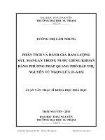 phân tích và đánh giá hàm lượng sắt, mangan trong nước giếng khoan bằng phương pháp quang phổ hấp phụ nguyên tử ngọn lửa (f-aas)