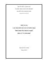 PHƯƠNG PHÁP xử LÝ nước THẢI BẰNG PHƯƠNG PHÁP cơ HOC HÓA LÝ