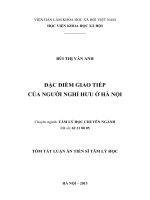 đặc điểm giao tiếp của ngưởi ngỉ hưu ở hà nội tóm tăt luận án