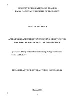 APPLYING GRAPH THEORY IN TEACHING GENETICS FOR THE TWELVE GRADE PUPIL AT HIGH SCHOOL