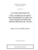 Lựa chọn một số bài tập nâng cao hiệu quả kỹ thuật nhảy ném rổ một tay trên cao cho nam đội tuyển bóng rổ trường THPT Kim Anh, Hà Nội