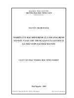 nghiên cứu đặc điểm bệnh lý, lâm sàng bệnh sán dây và ký chủ trung gian của sán dây ở gà thả vườn tại thái nguyên