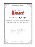 bài 2 NÂNG CAO HIỆU QUẢ HOẠT ĐỘNG TIÊU THỤ sản PHẨM tại CÔNG TY cổ PHẦN THIỆN XUÂN