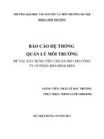 XÂY DỰNG TIÊU CHUẨN ISO CHO CÔNG TY CP PHÂN bón BÌNH điền