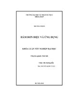 Hàm đơn điệu và ứng dụng Khoá luận tốt nghiệp