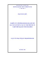 Nghiên cứu mô hình kinh doanh giết mổ gia cầm tập trung tại các chợ theo dự án VAHIP trên địa bàn tỉnh thái bình