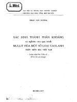 xác định thành phần khoáng và nghiên cứu quá trình mullit hóa một số loại cao lanh trên miền bắc