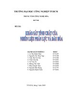 khảo sát tính chất của nhiên liệu phản lực và dầu hỏa