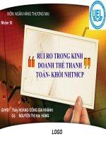 RỦI RO TRONG KINH DOANH THẺ THANH TOÁN KHỐI NHTMCP