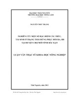 nghiên cứu một số đặc điểm cấu trúc, tái sinh ở trạng thái rừng phục hồi iia, iib tại huyện chợ mới tỉnh bắc kạn
