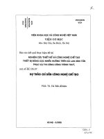 Báo cáo dự thảo chỉ dẫn công nghệ chế tạo