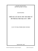 thiết kế, xây dựng thư viện điện tử hỗ trợ dạy học địa lý 10 - trung học phổ thông
