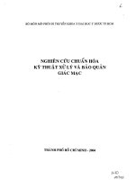 nghiên cứu chuẩn hoá kỹ thuật xử lý và bảo quản giác mạc