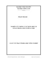 nghiên cứu trồng và sử dụng bột cỏ stylo trong chăn nuôi gà thịt