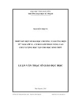 thiết kế một số bài học chương cảm ứng điện từ- sgk lớp 11 cơ bản để góp phần nâng cao chất lượng học tập cho học sinh thpt