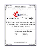 NÂNG CAO CHẤT LƯỢNG HOẠT ĐỘNG HUY ĐỘNG và sử DỤNG vốn tại QUỸ tín DỤNG NHÂN dân cơ sở xã yên HÙNG – HUYỆN yên ĐỊNH