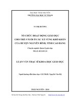 Tổ chức hoạt động giáo dục cho trẻ 5 tuổi ở các xã đặc biệt khó khăn của huyện nguyên bình   cao bằng