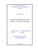 Nghiên cứu hoạt động tiêu thụ tại công ty trách nhiệm hữu hạn thương mại nam chinh