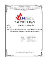 TÌM HIỂU VỀ BẢO HIỂM TÀI SẢN, THỰC TRẠNG CỦA NGÀNH BẢO HIỂM TÀI SẢN VIỆT NAM GIAI ĐOẠN 20102012  