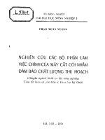 nghiên cứu các bộ phận làm việc chính của máy cắt cói nhằm đảm bảo chất lượng thu hoạch