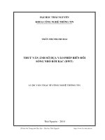 thủy phân ảnh số dựa vào phép biến đổi sóng nhỏ rời rạc (dwt)