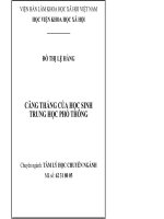 tóm tắt luận án tiến sĩ căng thẳng của học sinh trung học phổ thông