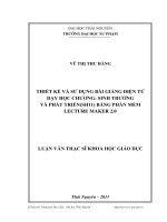 thiết kế và sử dụng bài giảng điện tử dạy học chương sinh trưởng và phát triển (sh11) bằng phần mềm lecture maker 2.0