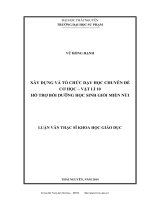 xây dựng và tổ chức dạy học chuyên đề cơ học   vật lý 10 hỗ trợ bồi dưỡng học sinh giỏi miền núi